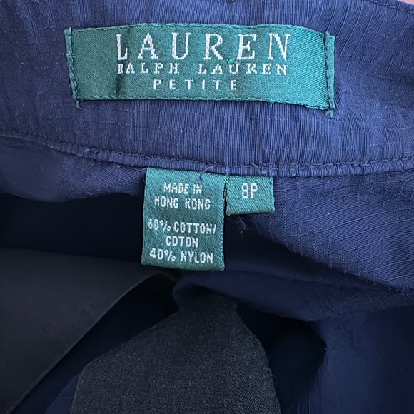 Lauren Ralph‎ Lauren Petite Navy Blue Flat Front Casual Pants Womens Size 8P - Picture 8 of 8